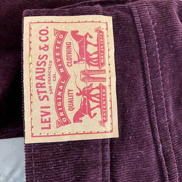 Levi's 505 Straight Leg Corduroy Pants Maroon Burgundy Women's - Picture 7 of 8